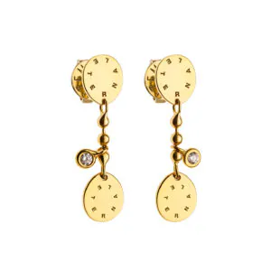 Duo Flat Eternal Earrings, diamonds, yellow gold
