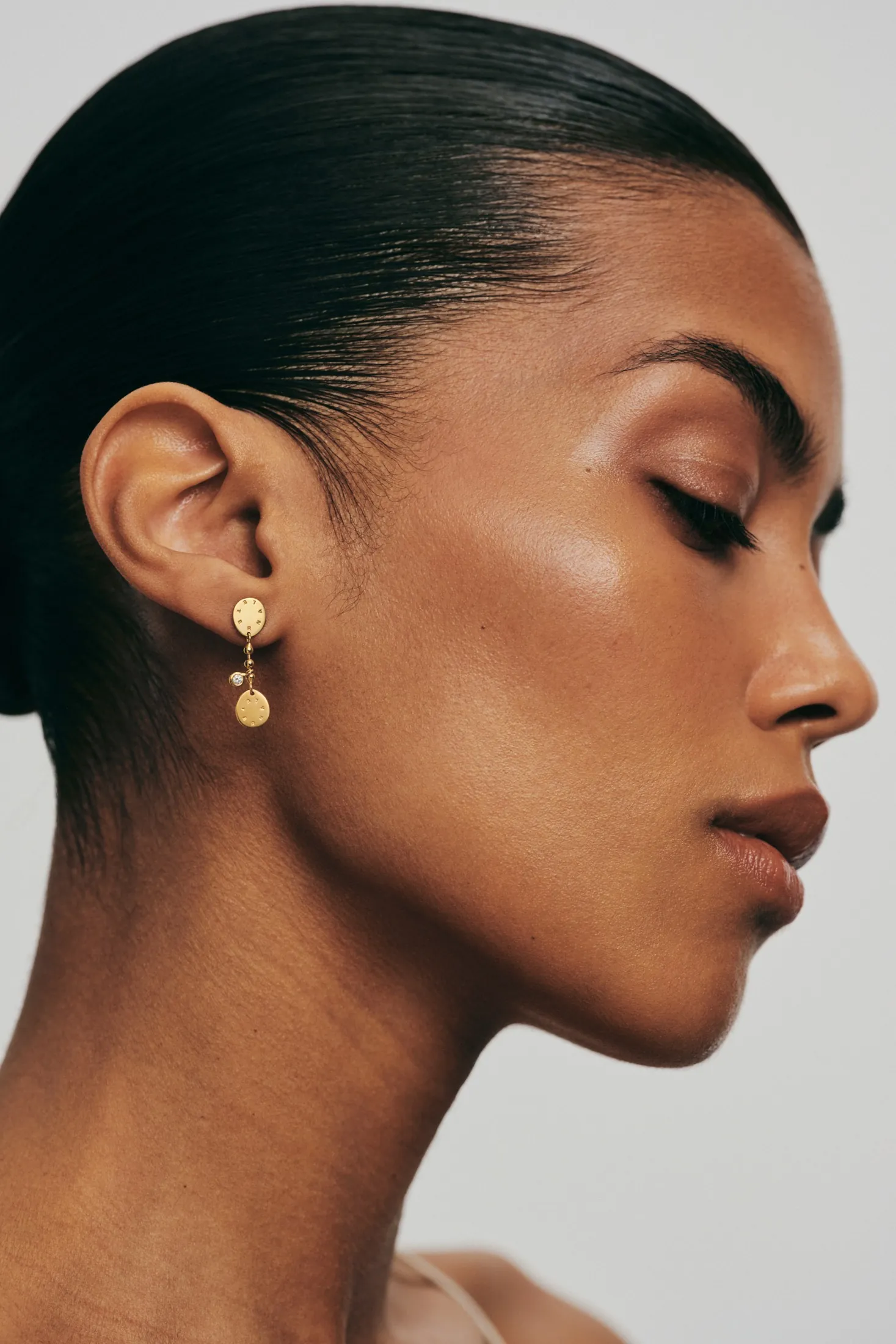 Earrings Duo Flat Eternal Earrings, diamonds, yellow gold for stylish and elegant looks