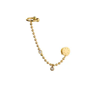 Duo Diamonds Eternal Cuff-Earring, yellow gold