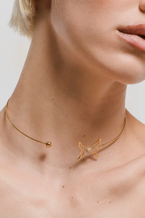 Chokers Butterfly Choker, diamonds, yellow gold with exceptional quality