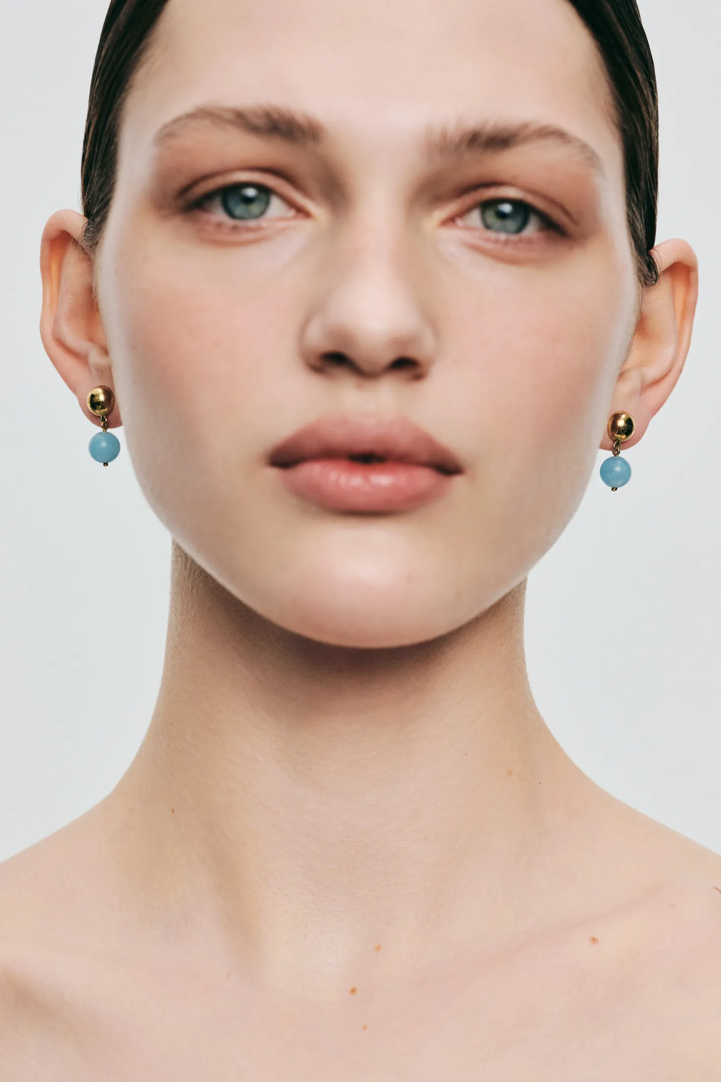 Earrings Celestial Blue Earrings, yellow gold for stylish and elegant looks