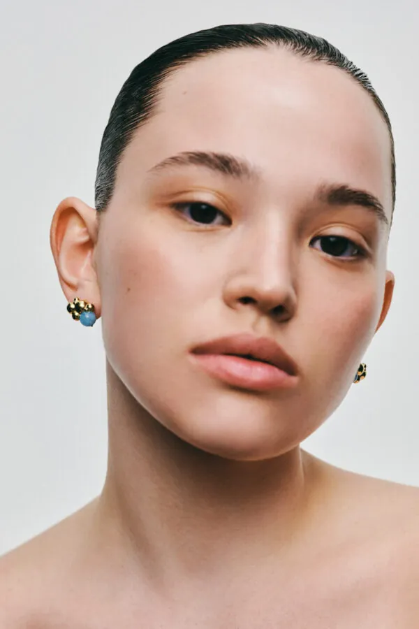 Earrings Nubes Earrings, yellow gold with timeless design by Guzema