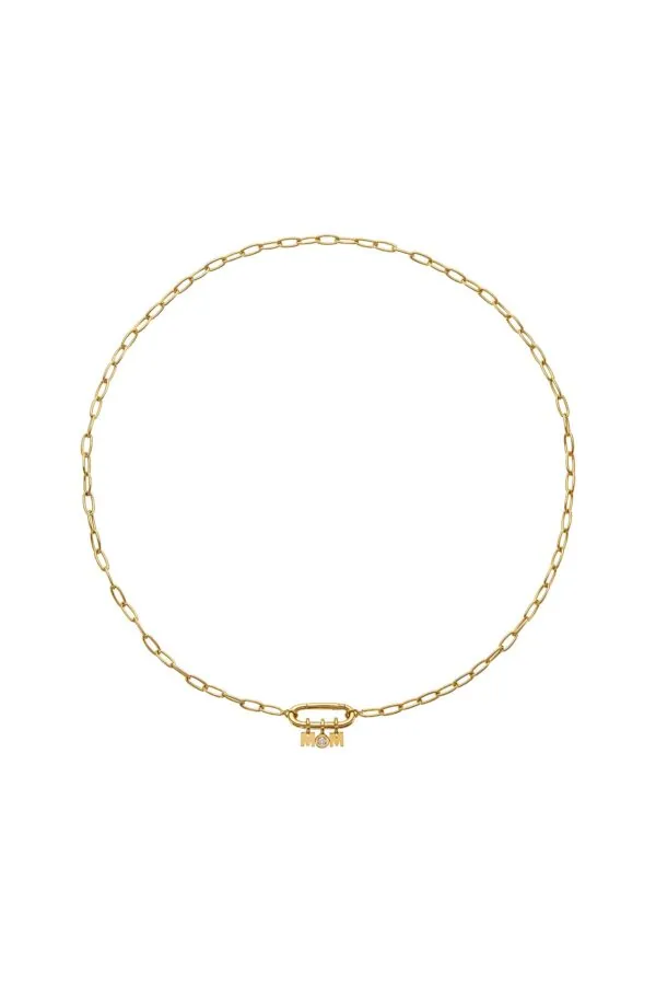 Custom Necklaces MOM Necklace, diamond, yellow gold for a luxurious style