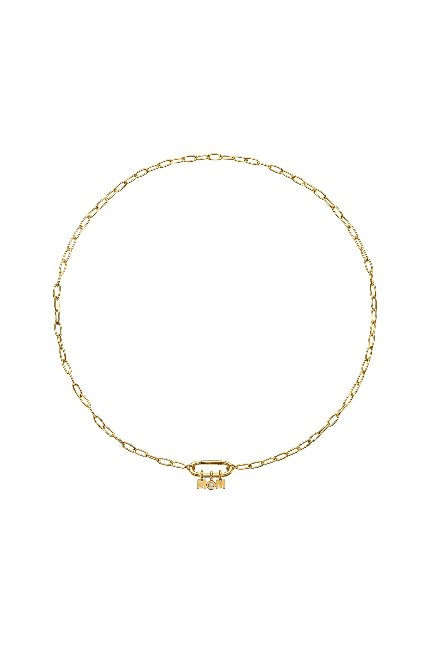 Custom Necklaces MOM Necklace, diamond, yellow gold for a luxurious style