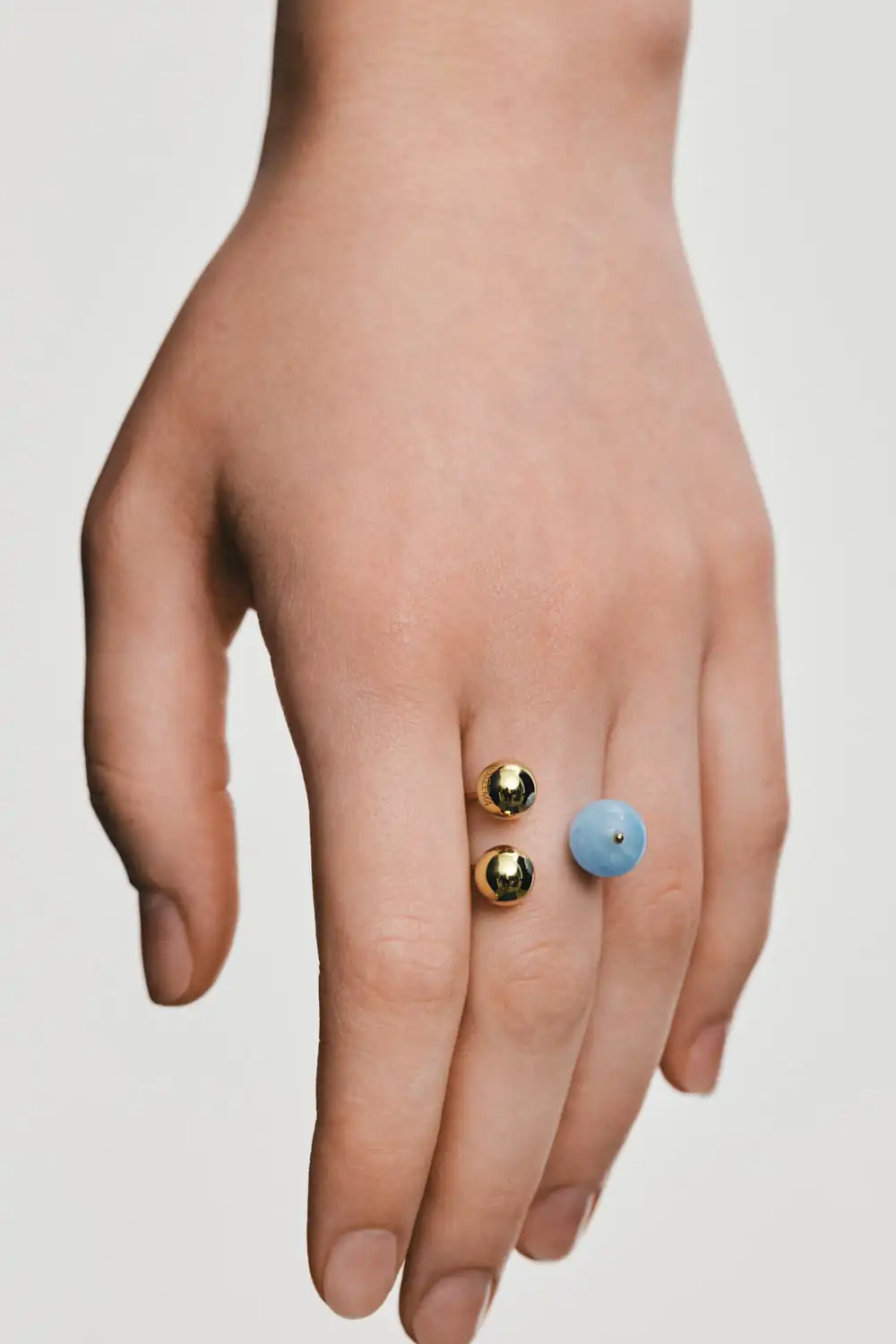 Rings Trio Celestial Blue Ring, yellow gold with modern design available now