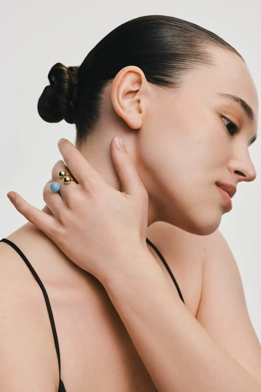 Rings Trio Celestial Blue Ring, yellow gold with modern design available now