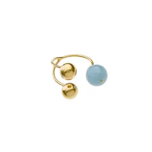 Trio Celestial Blue Ring, yellow gold