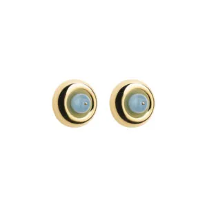 Celestial Blue Stud Earrings, yellow gold