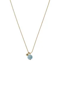 Custom Necklaces Celestial Blue Charm Necklace, yellow gold for a luxurious style