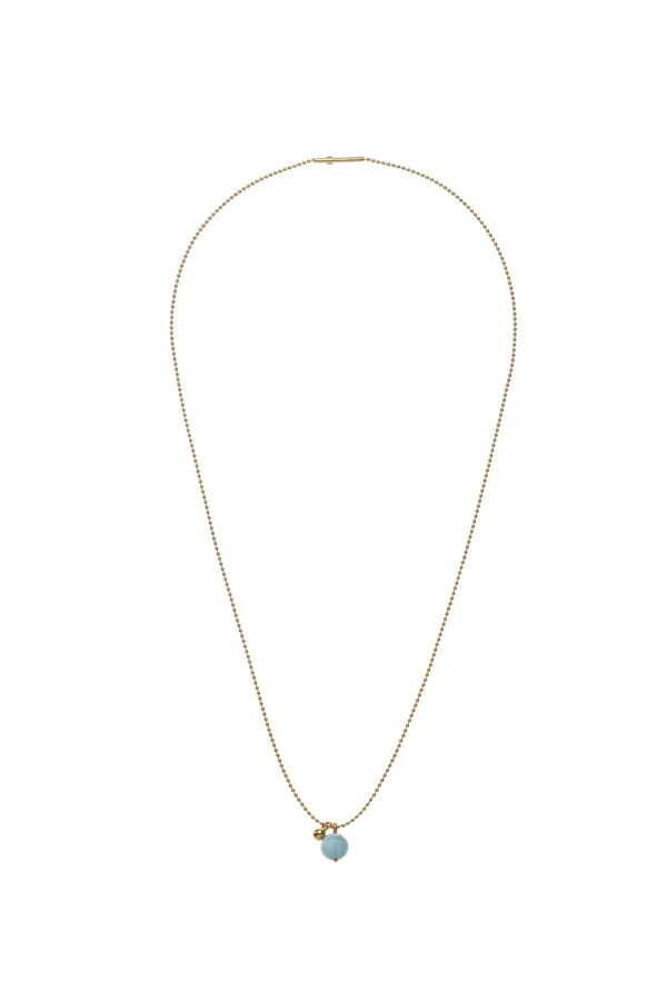 Custom Necklaces Celestial Blue Charm Necklace, yellow gold for a luxurious style