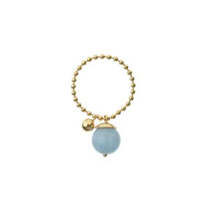 Celestial Blue Charm Ring, yellow gold
