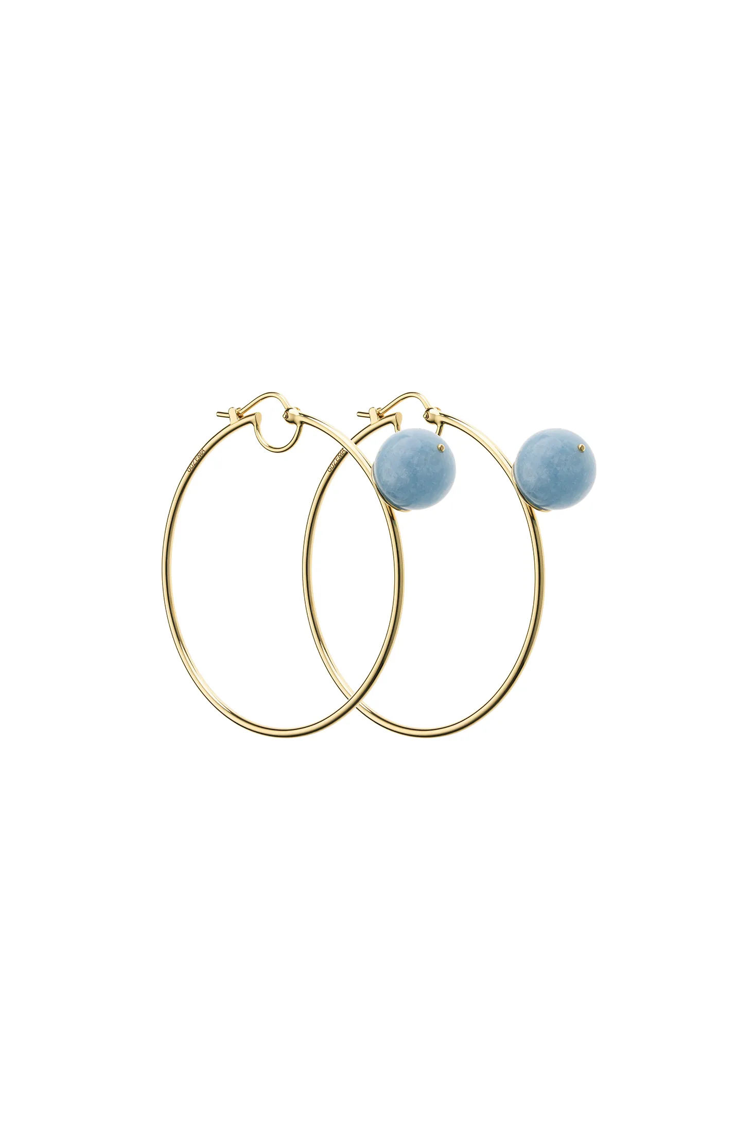 Earrings Celestial Blue Hoop Earrings, yellow gold for stylish and elegant looks