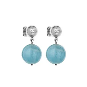 Bold Celestial Blue Earrings, white gold