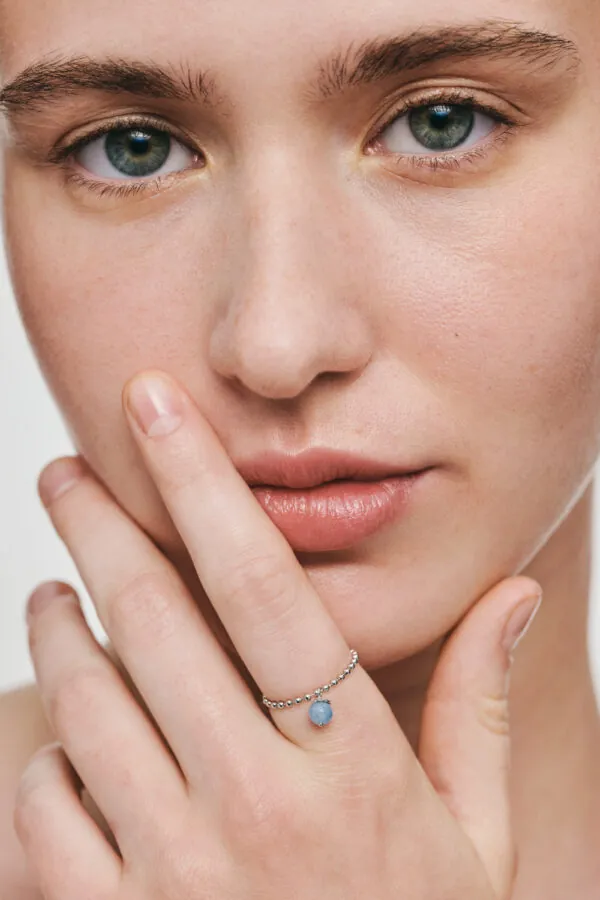 Rings Celestial Blue Pendant Ring, white gold with modern design available now