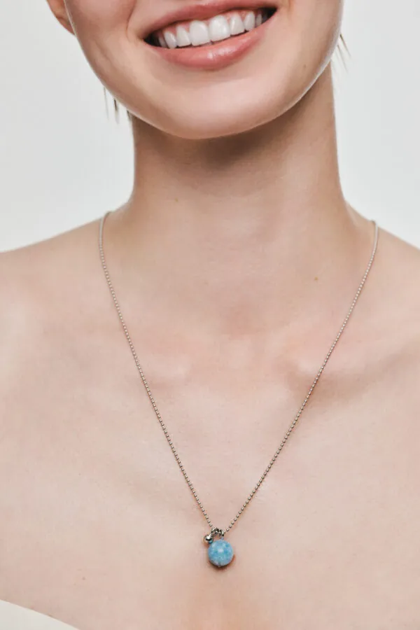 Necklaces Celestial Blue Charm Necklace, white gold with fast delivery from Guzema