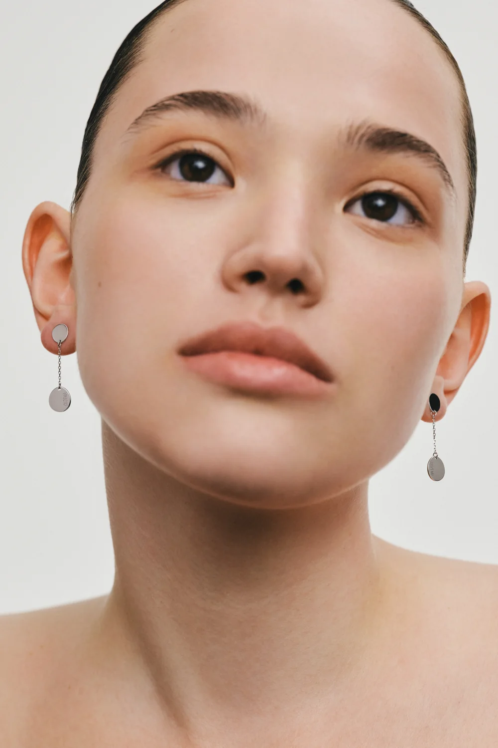 Earrings Flat Drop Earrings, white gold for stylish and elegant looks