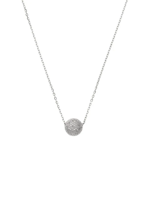 Custom Necklaces Semi-Orb Necklace, diamonds, white gold for a luxurious style