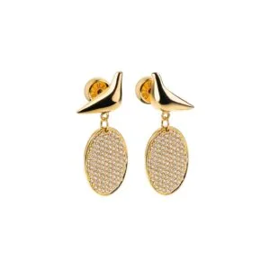 Enchanted Mirror Drop Earrings, diamonds, yellow gold