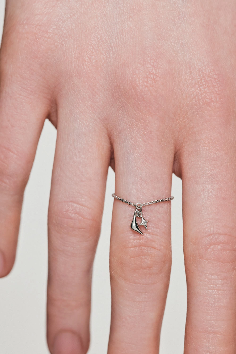 Rings Bird Girl Charm Ring, white gold with modern design available now