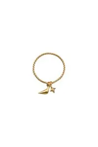 Rings Bird Girl Charm Ring, yellow gold with modern design available now