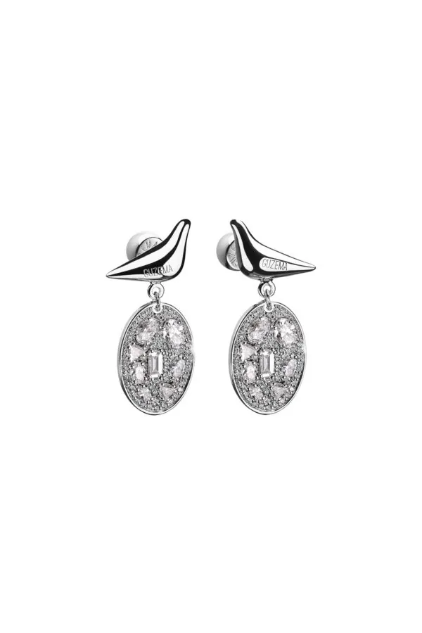 Earrings Enchanted Mirror Pavé Drop Earrings, diamonds, white gold for a unique and sophisticated look