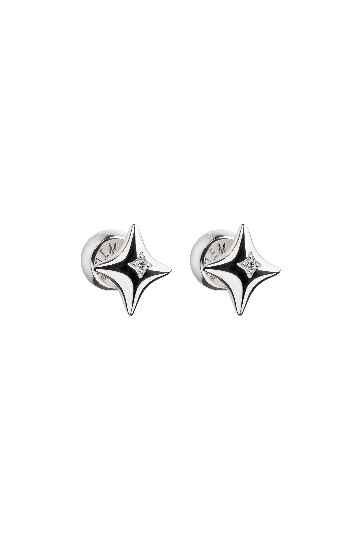 Earrings Halo Star Stud Earrings, diamonds, white gold for a unique and sophisticated look
