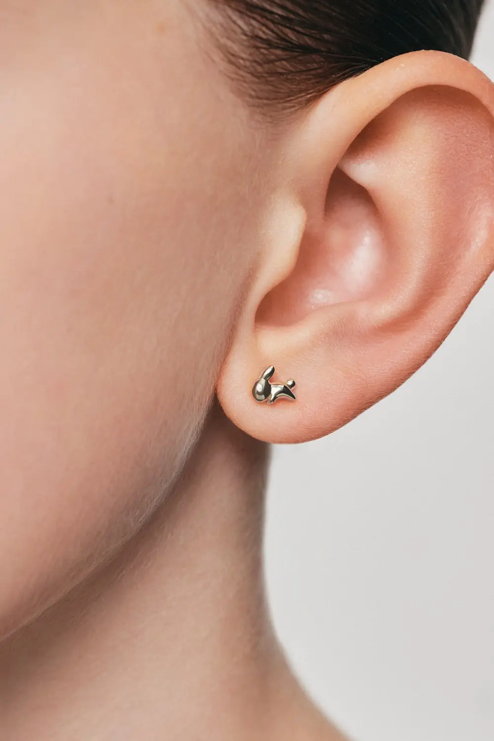 Earrings Rabbit Stud Earrings, white gold for stylish and elegant looks