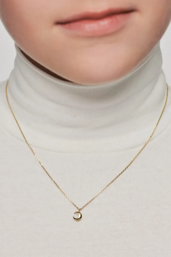 Exclusive Necklaces Mini Moon Pendant, yellow gold from Guzema