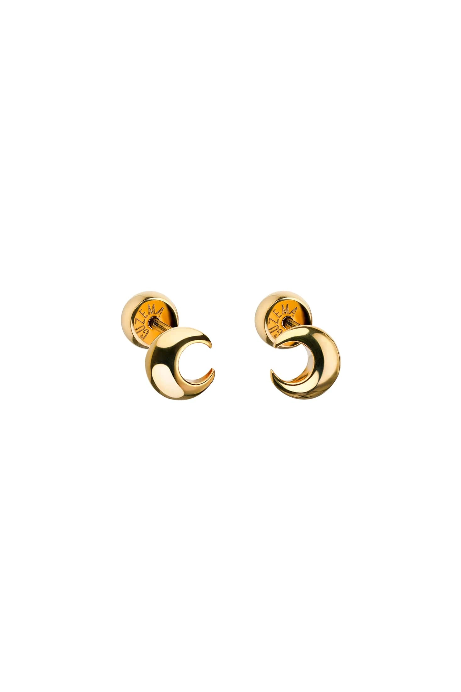 Earrings Mini Moon Stud Earrings, yellow gold for stylish and elegant looks