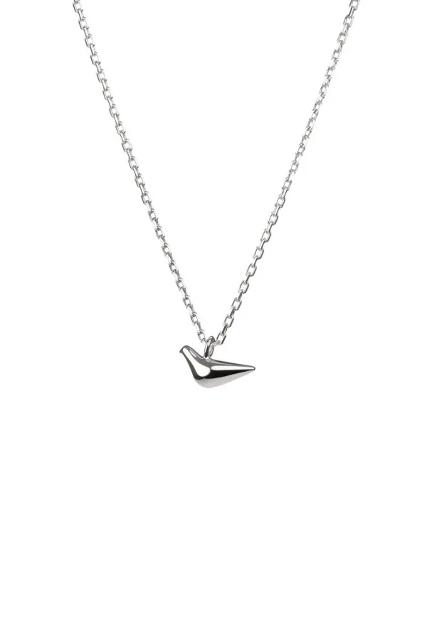Custom Necklaces Mini Bird Girl Pendant, white gold for a luxurious style
