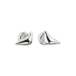 Mini Bird Girl Stud Earrings, white gold